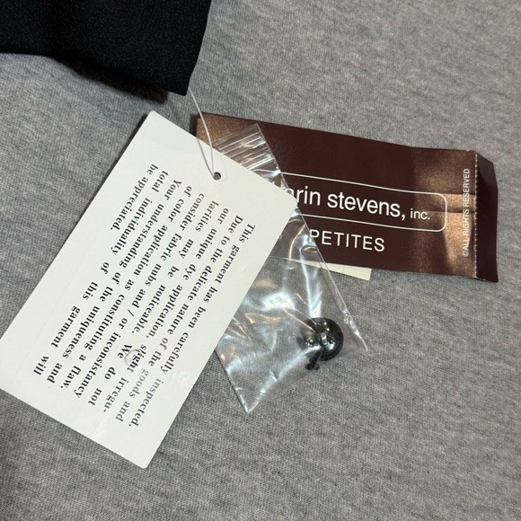 KARIN STEVENS EMERALD BLACK SET PANT SUIT FLOWERS VINTAGE SLEEVE SIZE 8 P NWT - Picture 6 of 12